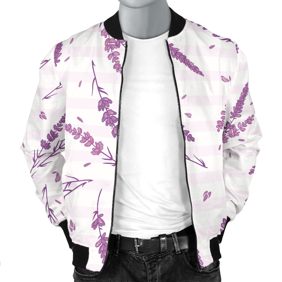 Lavender Pattern Stripe Background Men Bomber Jacket