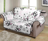 Boston Terrier Pattern Loveseat Couch Cover Protector