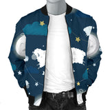 Sheep Playing Could Moon Pattern  Men Bomber Jacket