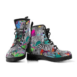 Zebra Colorful Pattern Leather Boots