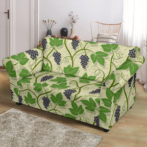 Grape Leaves Pattern Loveseat Couch Slipcover