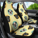 Pug Head Pattern Universal Fit Car Seat Covers