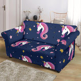 Unicorn Head Pattern Loveseat Couch Slipcover