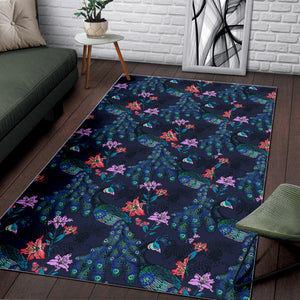 Peacock Feather Pattern Area Rug