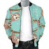 Sloth Mom and baby Pattern Men Bomber Jacket