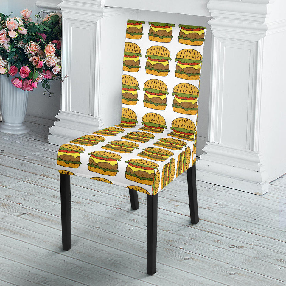 Hamburger Pattern Print Design 05 Dining Chair Slipcover