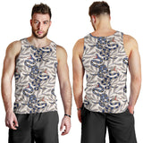 Snake Leaves Pattern Men Tank Top