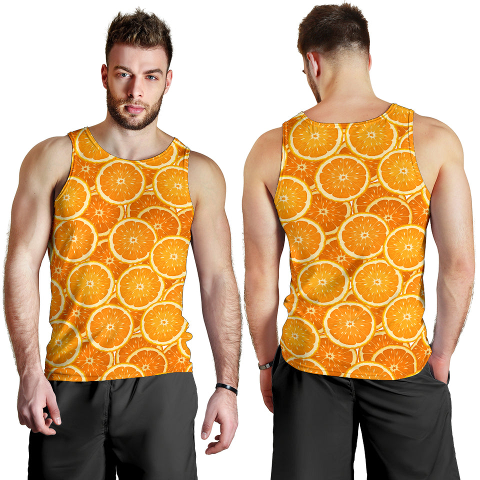 Sliced Orange Pattern Men Tank Top