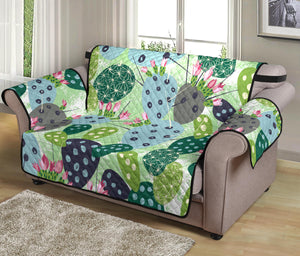 Cactus Pattern Background Loveseat Couch Cover Protector