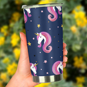 Unicorn Head Pattern Tumbler