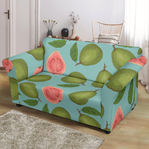 Guava Pattern Green Background Loveseat Couch Slipcover