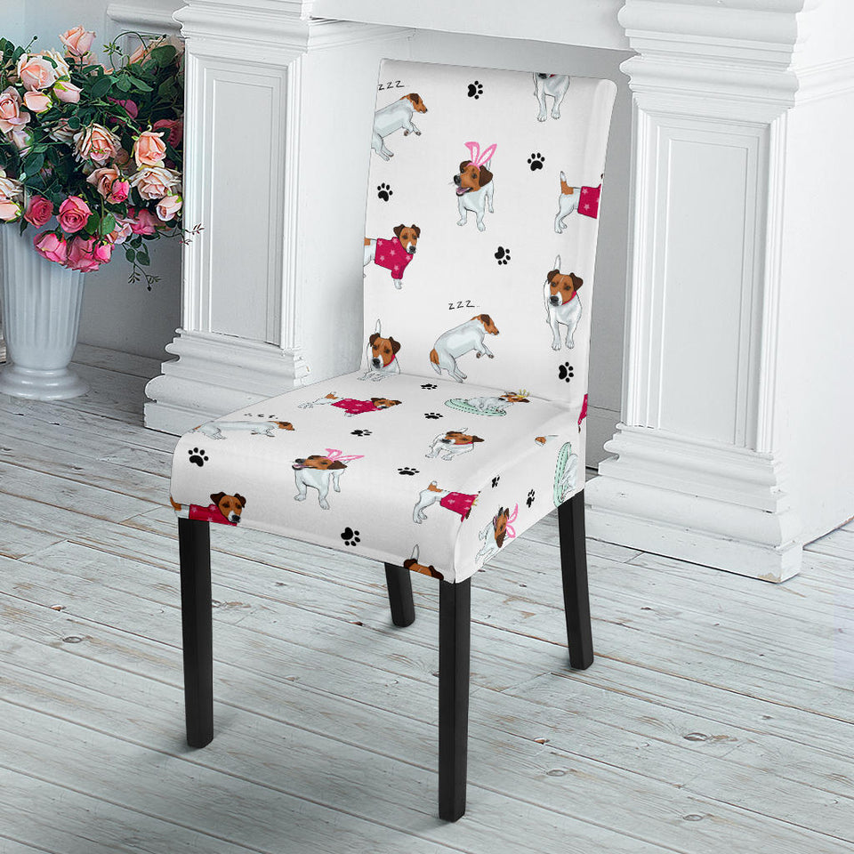 Jack Russel Pattern Print Design 03 Dining Chair Slipcover