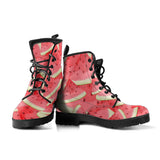 Watermelon Pattern Background Leather Boots