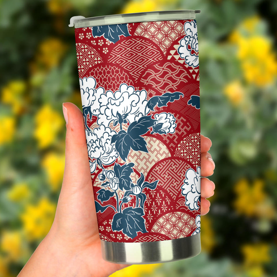 Red Theme Japanese Pattern Tumbler