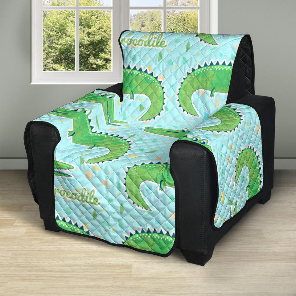 Crocodile Pattern Blue background Recliner Cover Protector