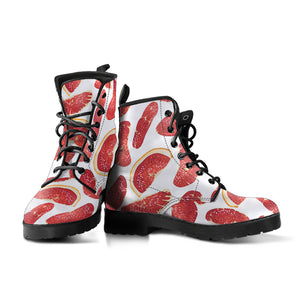 Grapefruit Pattern Leather Boots