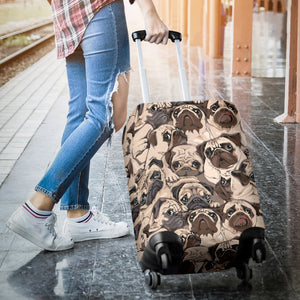 Pug Pattern Background Luggage Covers