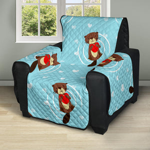 Otter Heart Pattern Recliner Cover Protector