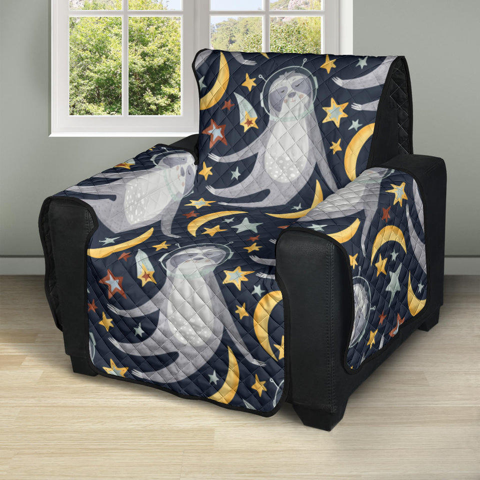 Sloth Astronaut Pattern Recliner Cover Protector