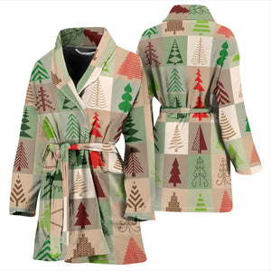 Christmas Tree Pattern Women Bathrobe