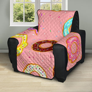 Donut Pattern Pink Background Recliner Cover Protector