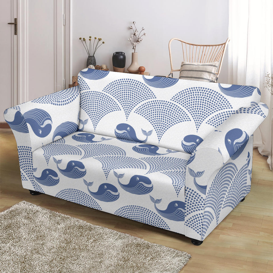 Whale Pattern Loveseat Couch Slipcover