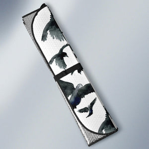 Crow Water Color Pattern Car Sun Shade