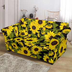 Sunflower Theme Pattern  Loveseat Couch Slipcover