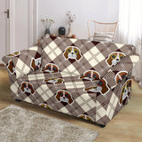 Beagle with Sunglass Pattern Loveseat Couch Slipcover