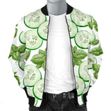 Sliced Cucumber Leaves Pattern Men Bomber Jacket