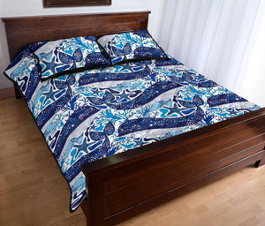 Whale Starfish Pattern Quilt Bed Set