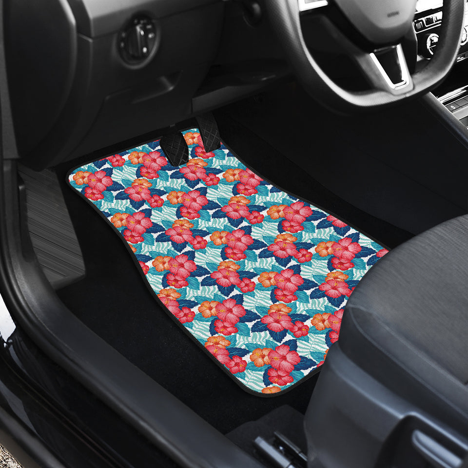 Hibiscus Pattern Print Design 05 Front Car Mats