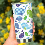 Whale Stripe Dot Pattern Tumbler