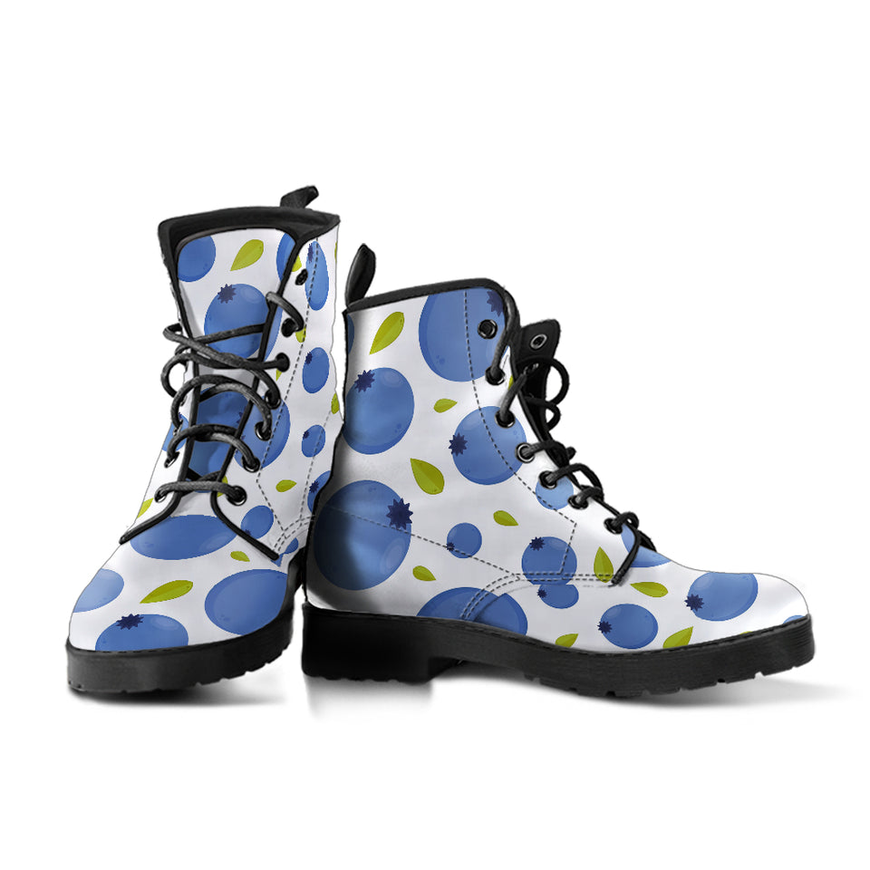 Blueberry Pattern Leather Boots