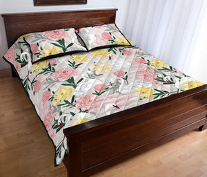 Swan Flower Pattern Quilt Bed Set