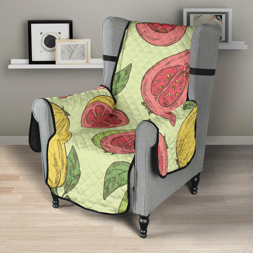Guava Pattern Background Chair Cover Protector