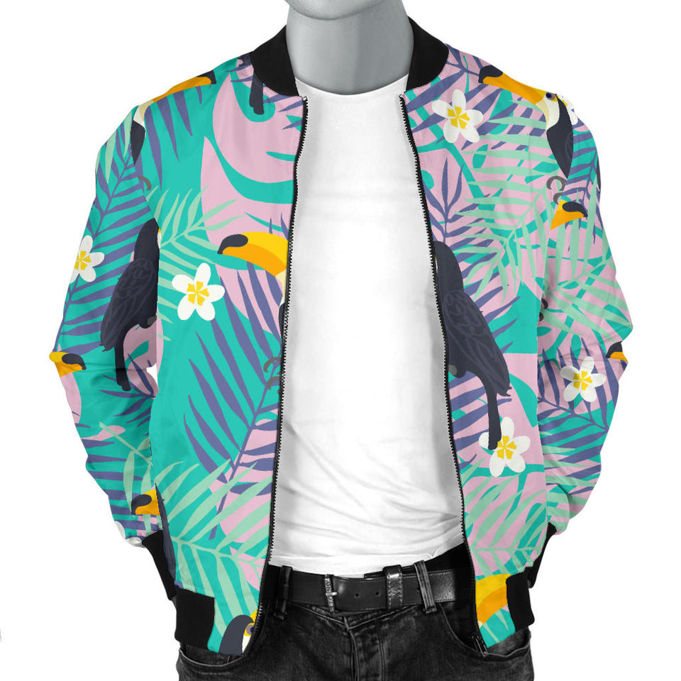 Toucan Pattern Background Men Bomber Jacket