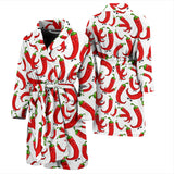 Red Chili Pattern Men Bathrobe