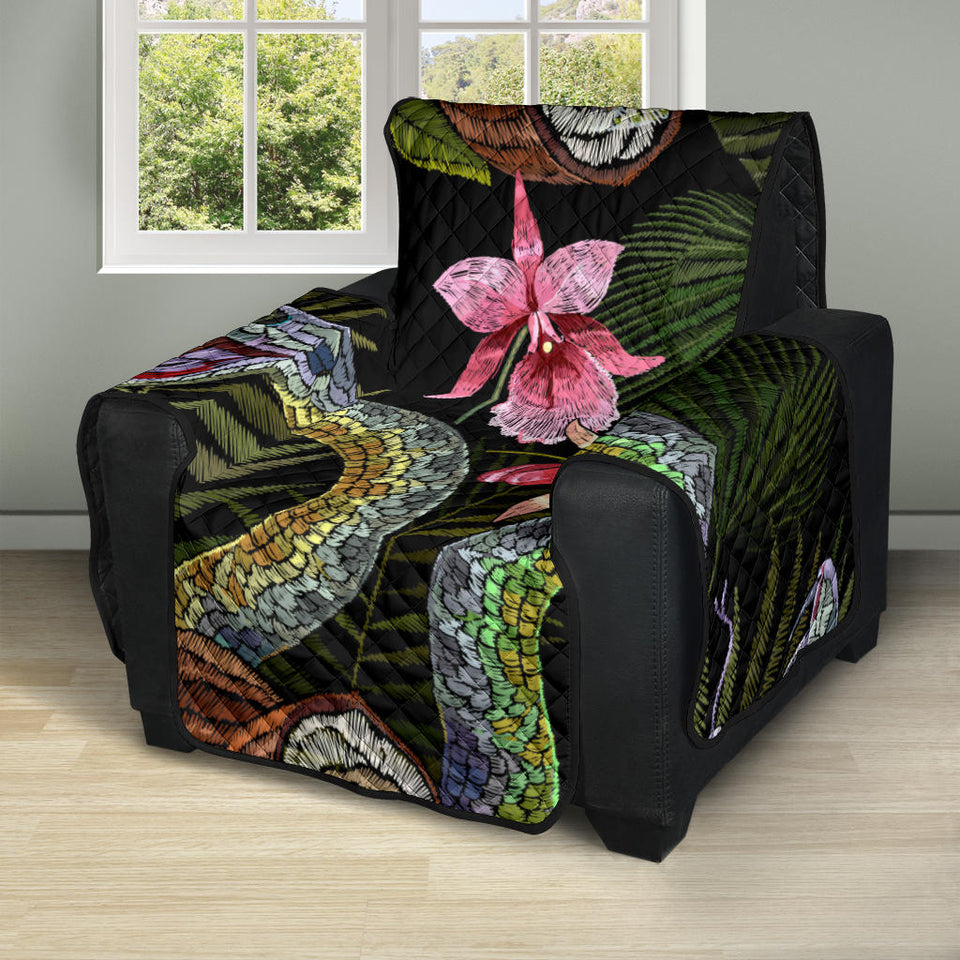 Snake Leaves Coconut Pattern Recliner Cover Protector