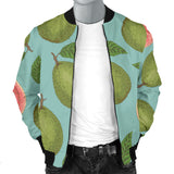 Guava Pattern Green Background Men Bomber Jacket