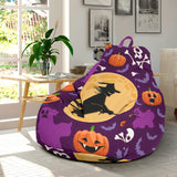 Halloween Pumpkin Witch Pattern Bean Bag Cover