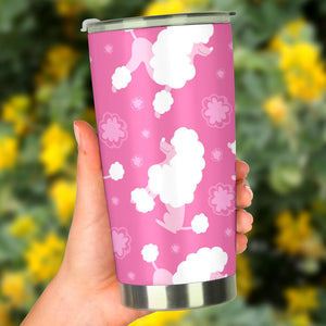 Poodle Pink Theme Pattern Tumbler