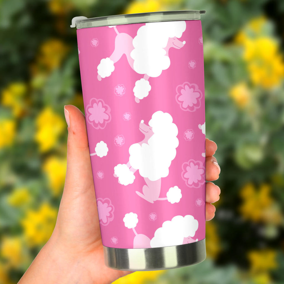 Poodle Pink Theme Pattern Tumbler