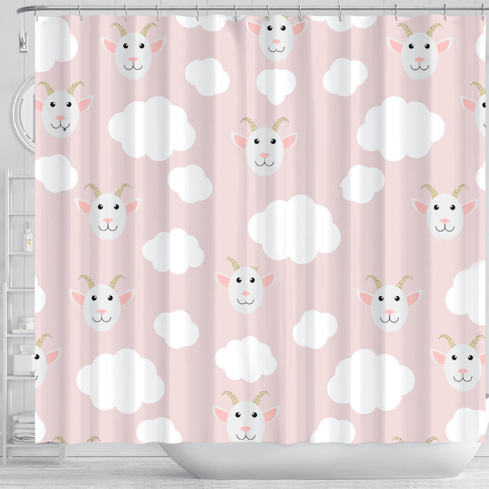 Goat Could Pink Pattern Shower Curtain Fulfilled In US