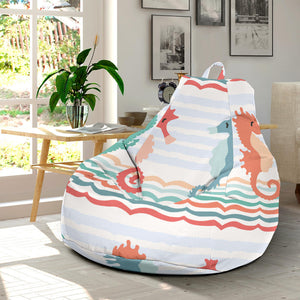 Seahorse Pattern Theme Bean Bag Cover