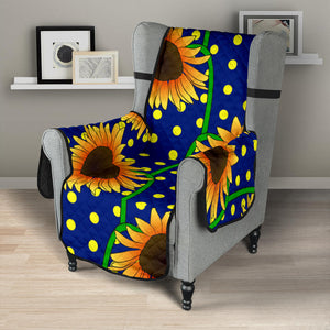 Sunflower Pokka Dot Pattern Chair Cover Protector