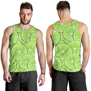 Sliced Lime Pattern Men Tank Top