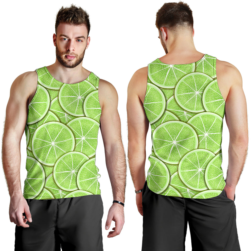 Sliced Lime Pattern Men Tank Top