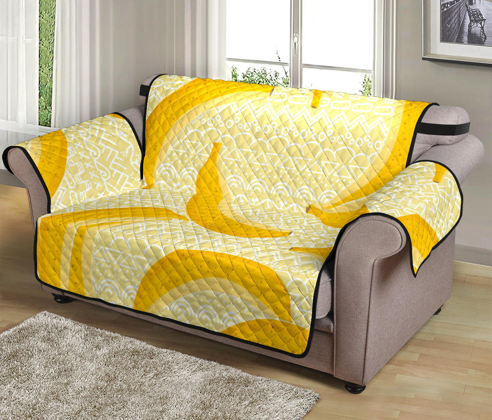 Banana Pattern Tribel Background Loveseat Couch Cover Protector