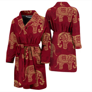Elephant Tribal Pattern Men Bathrobe